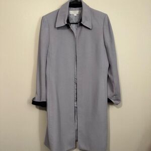 USED Woman's Tahari Long Sleeve Full Length Overcoat Color Light Purple Size 10
